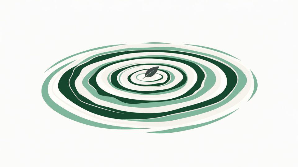 Abstract illustration: concentric ripple rings spreading slowly across a still water surface